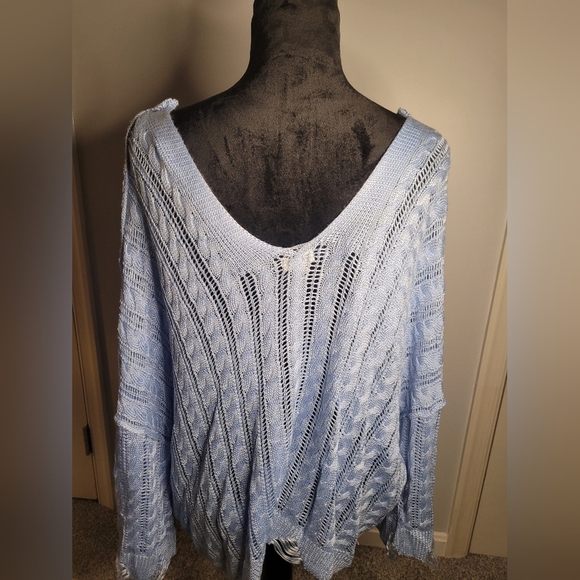 POL Blue Knit Women's Cardigan. Size S (oversized) NWOT - Picture 4 of 5